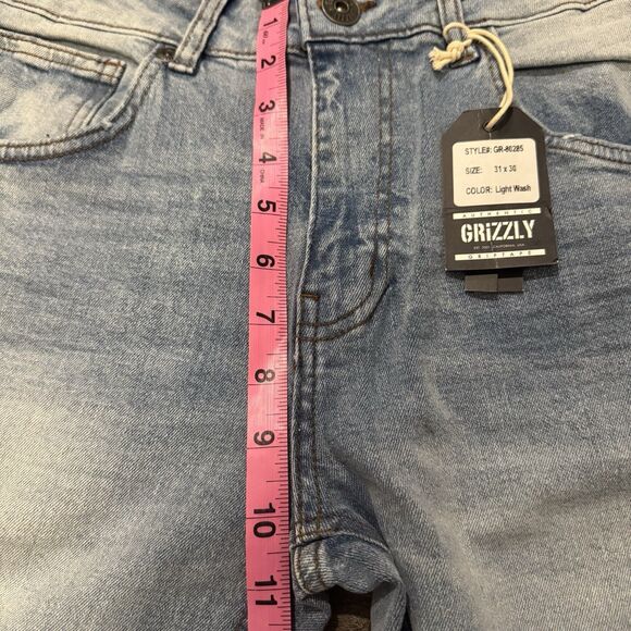 Grizzly Griptape Blue Jeans Light Wash Straight Fit Stretch Mens 31x30 NWT - Picture 7 of 11